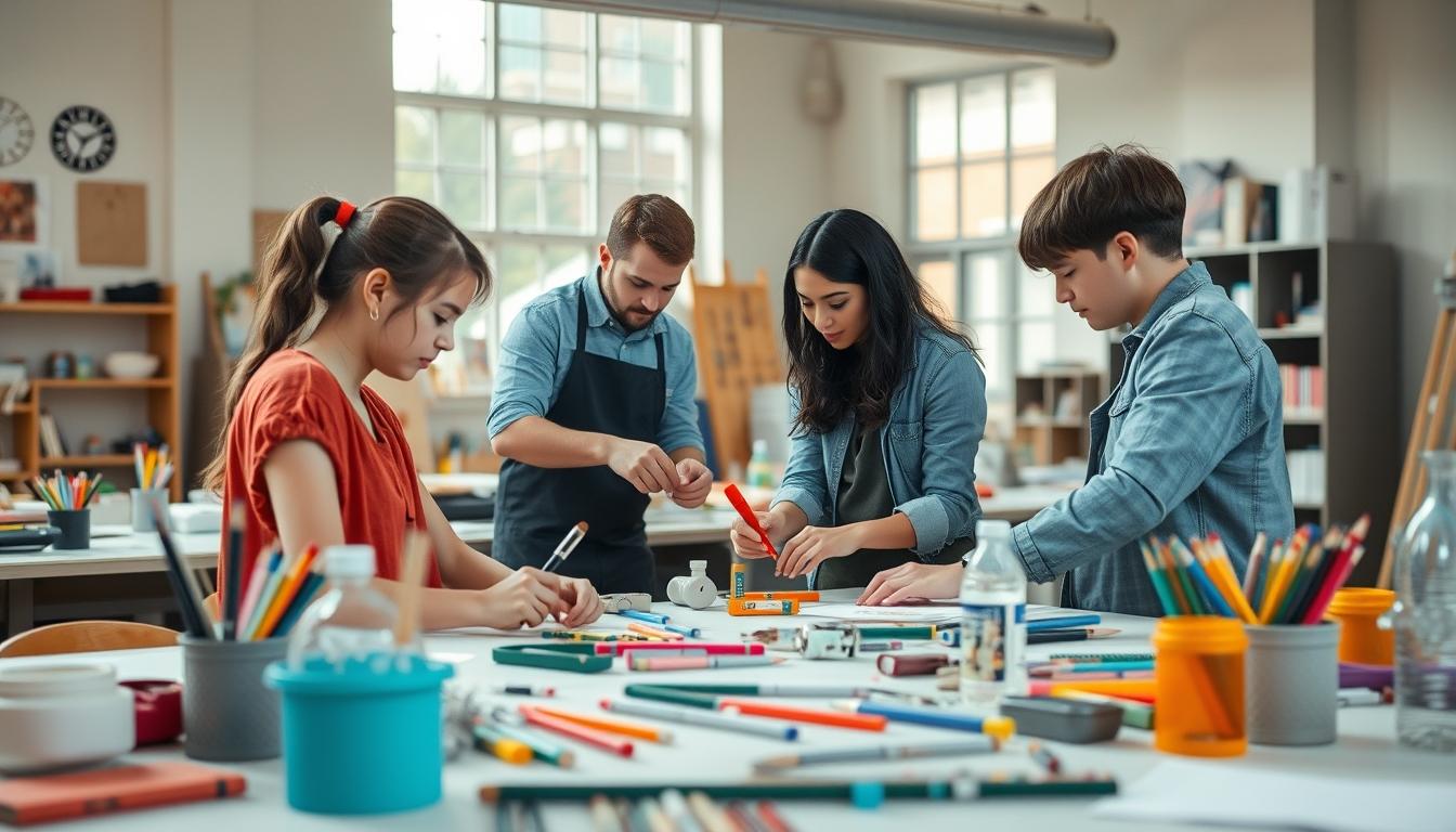 Student using learning strategies while studying